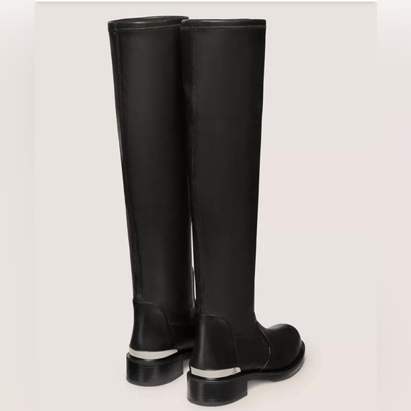 NIB Stuart Weitzman Mercer Bold Logo Slouch Black Boots Size 11 - Current Style - Picture 5 of 12